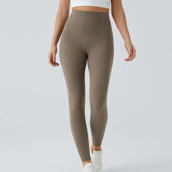 Halara SoCinched High Waisted Tummy Control UltraSculpt Leggings Dawn Brown M - Picture 1 of 9